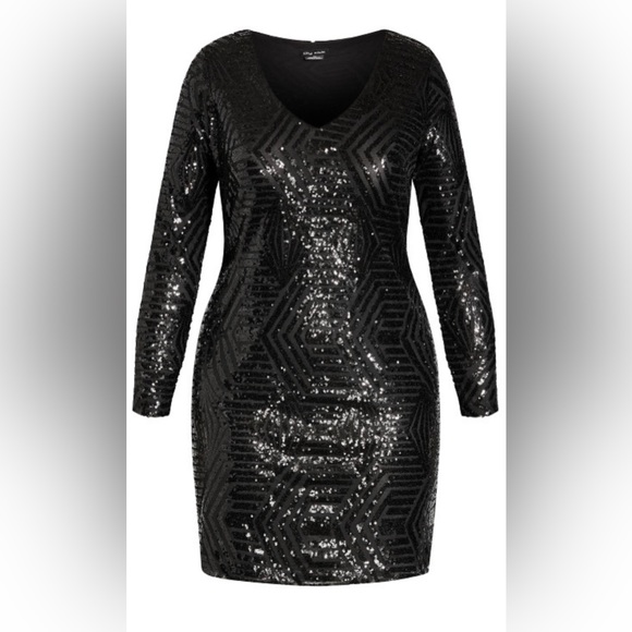 City Chick size 18 party dress black sequin - Picture 3 of 3